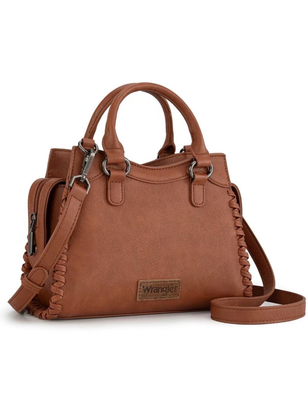 Wrangler Montana West CarryAll WhipStitch Braided Leather Purse | Bag | Tote